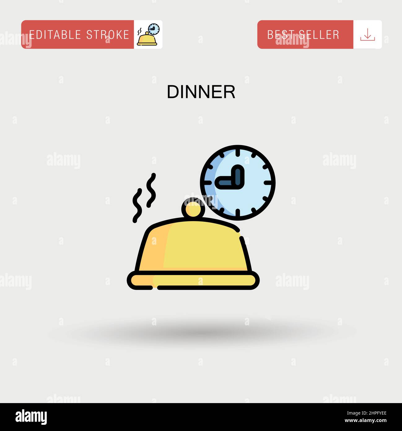 Dinner Simple vector icon. Stock Vector
