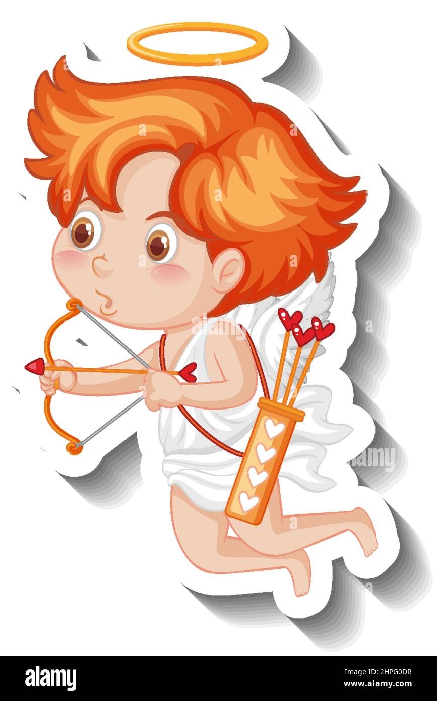 Cupid boy holding bow and arrow illustration Stock Vector Image & Art ...
