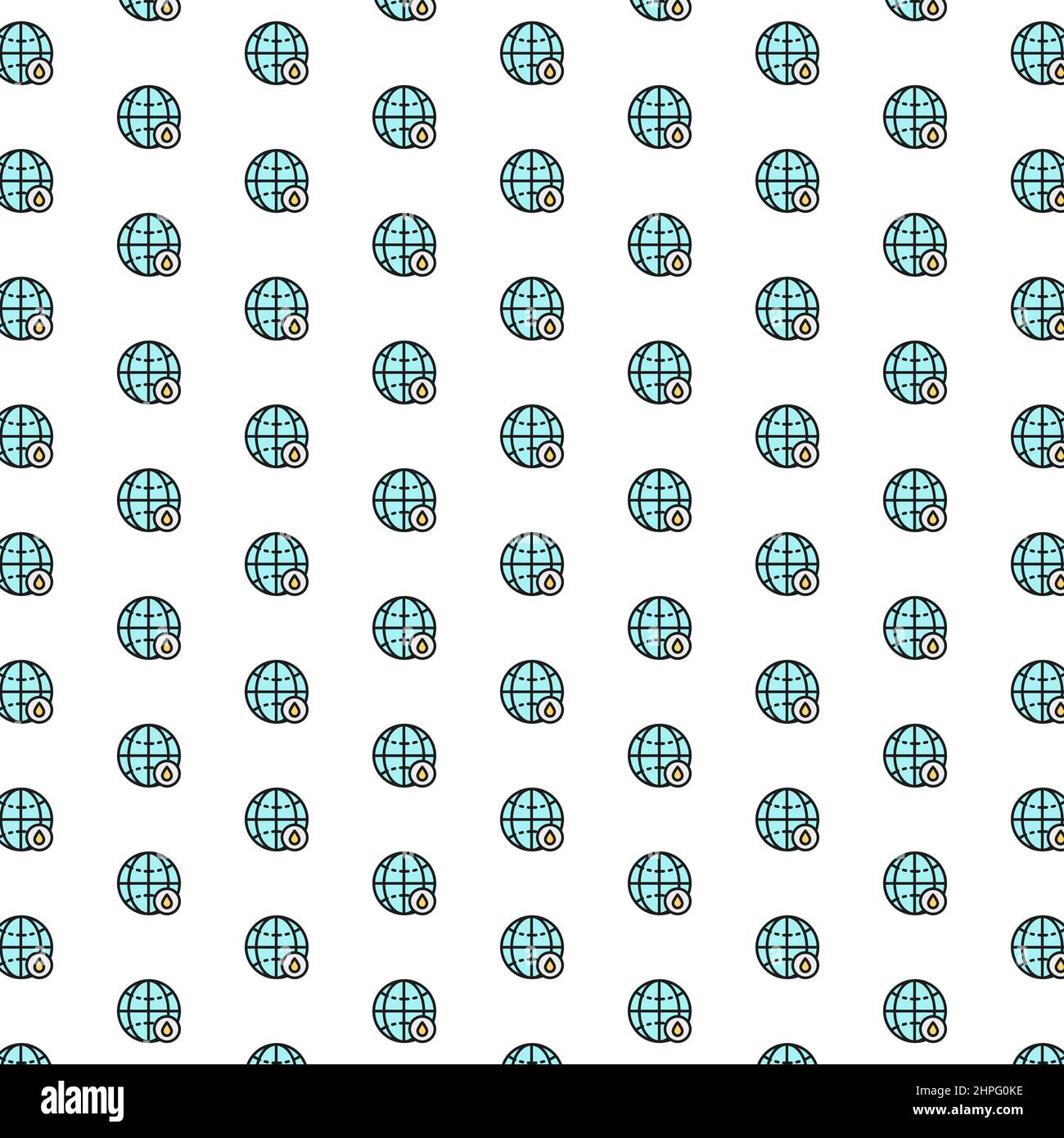 Vector world with drop pattern with various icons. Stock Vector