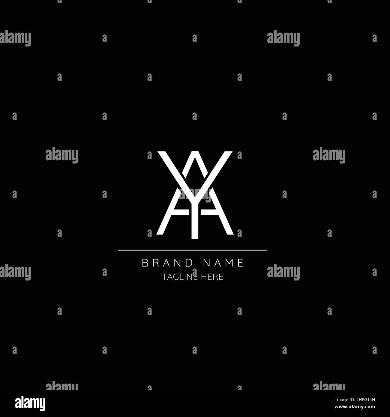 Alphabet YA initial letter icon logo Stock Vector