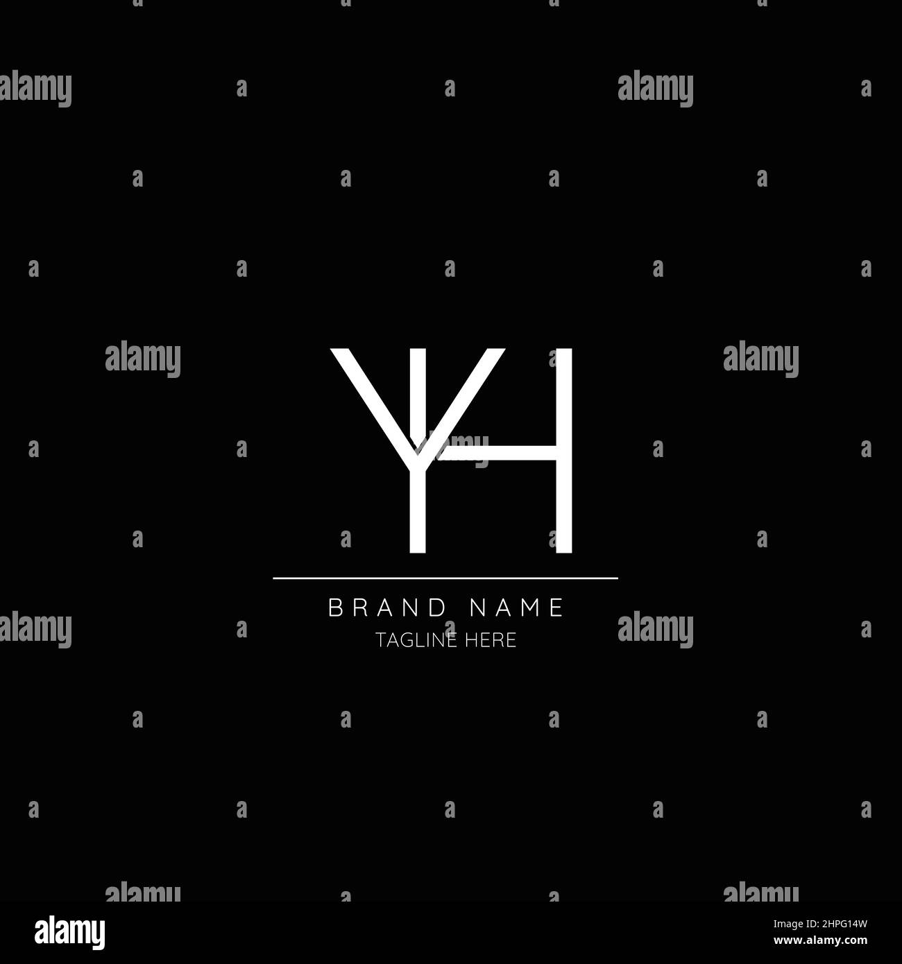 Alphabet YH initial letter icon logo Stock Vector