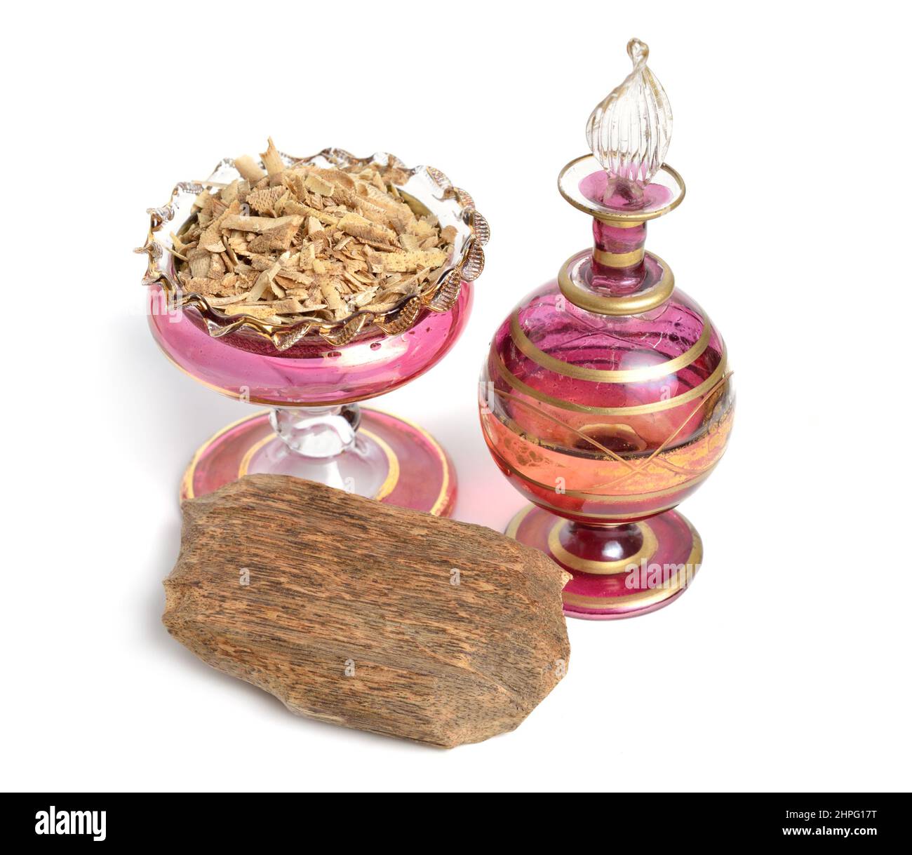 Essential oil of Agarwood, aloeswood, eaglewood or gharuwood. Piece of