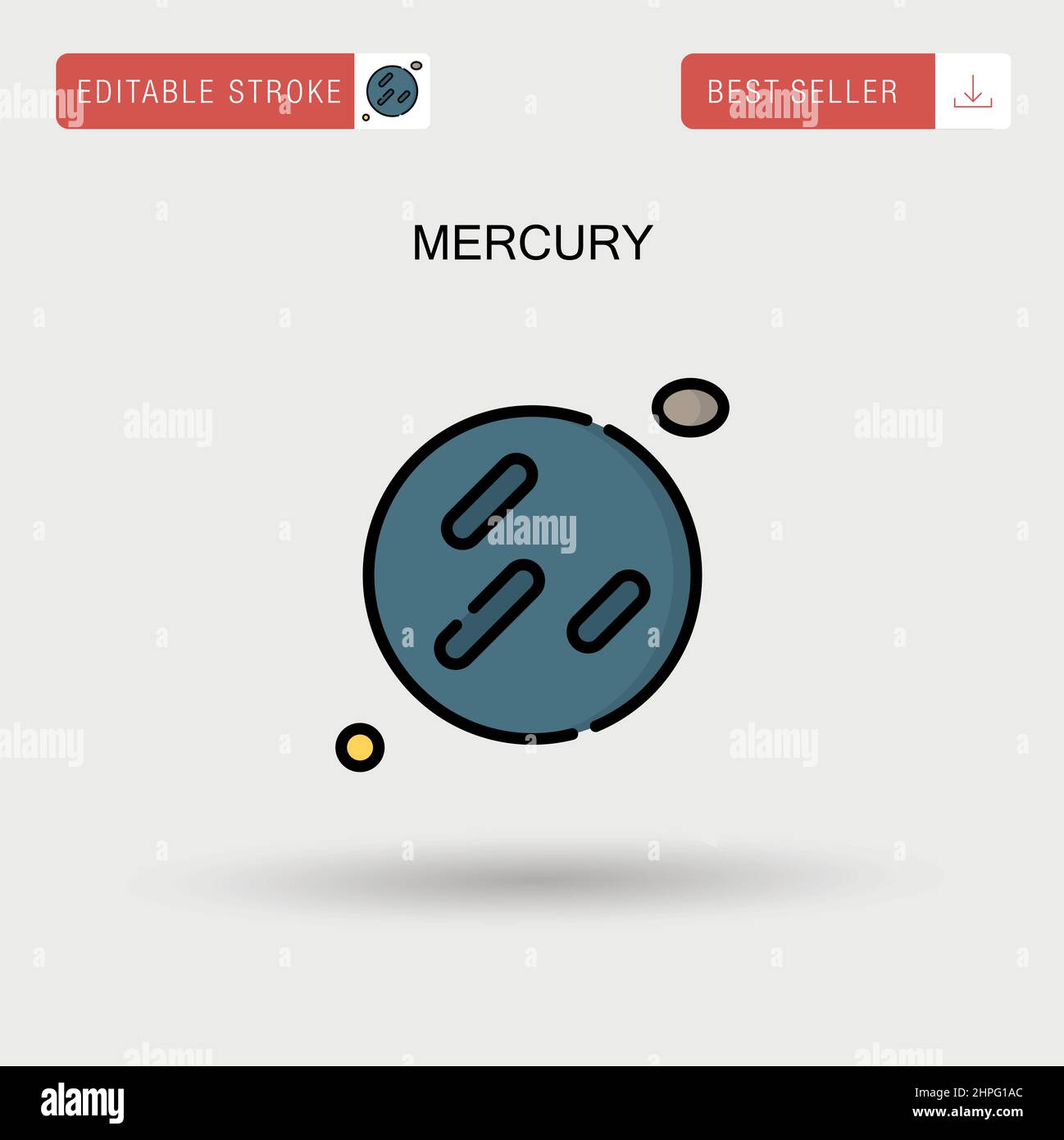 Mercury Simple vector icon. Stock Vector