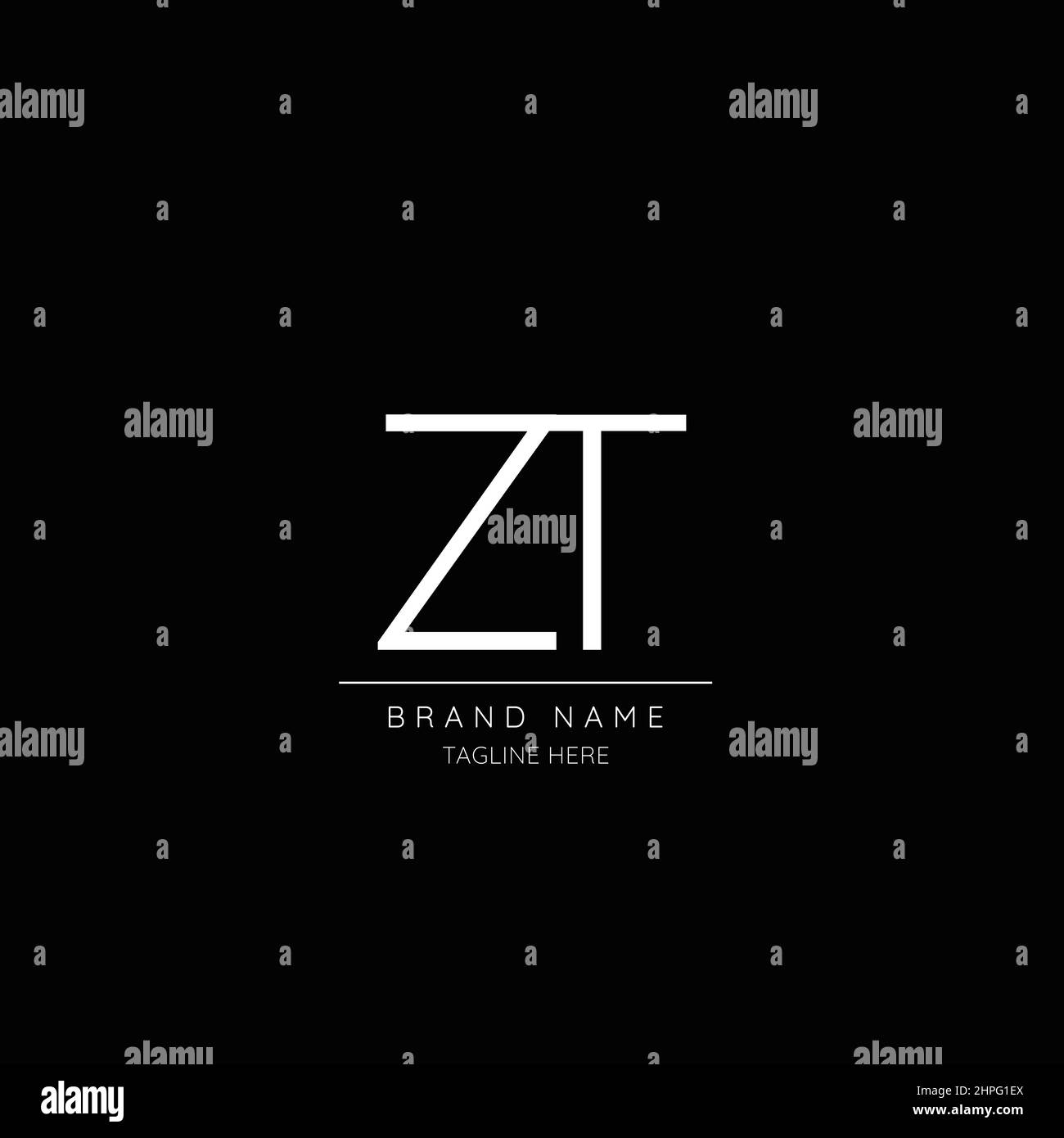 Alphabet ZT initial letter icon logo Stock Vector