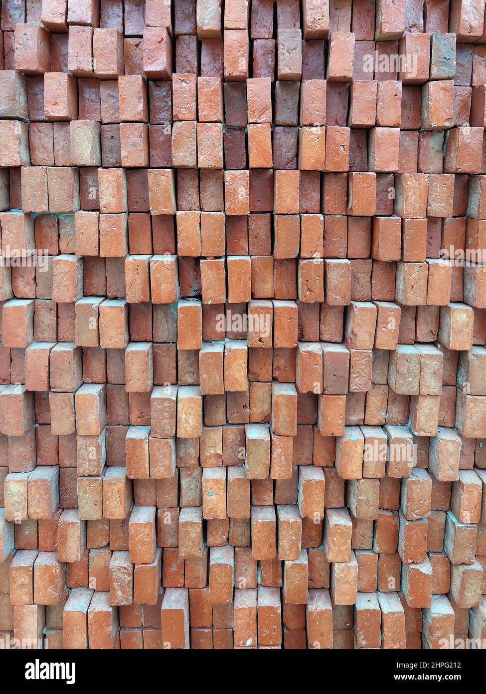 Brown brick wall. Texture of brown brick wall pattern background