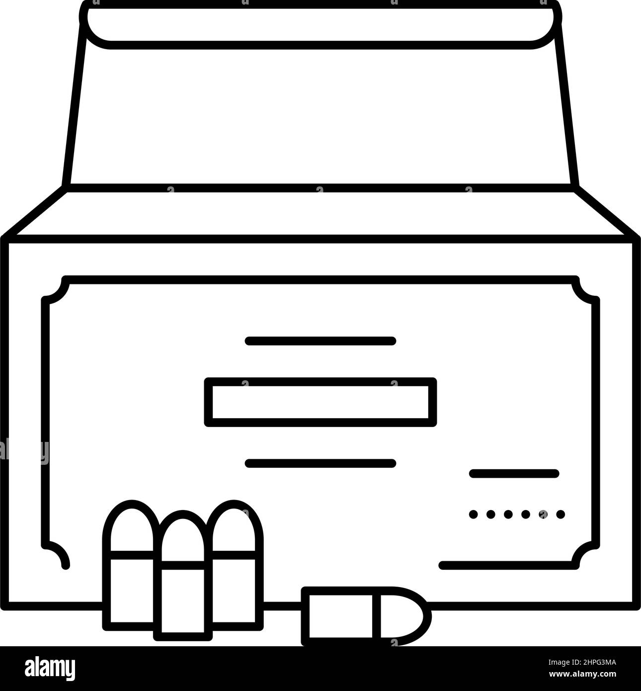 ammunition gun accessory line icon vector illustration Stock Vector ...