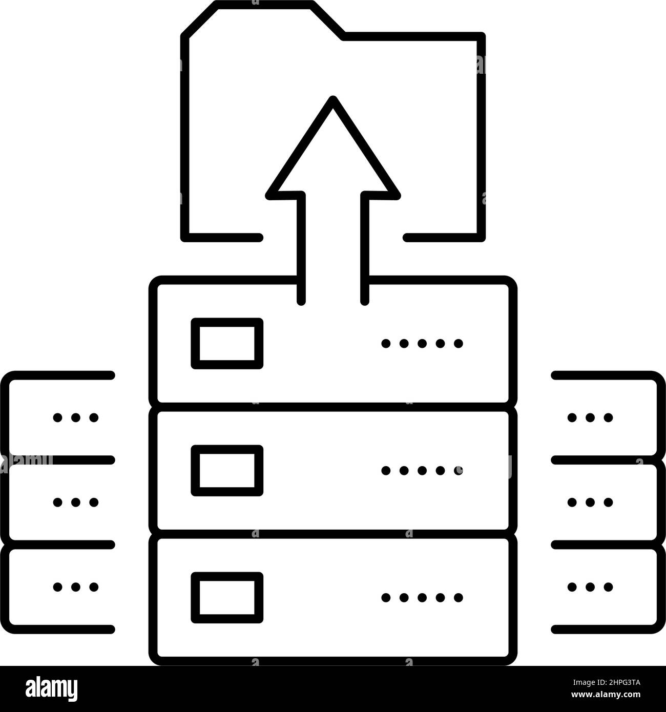 storaging knowledge on server line icon vector illustration Stock ...