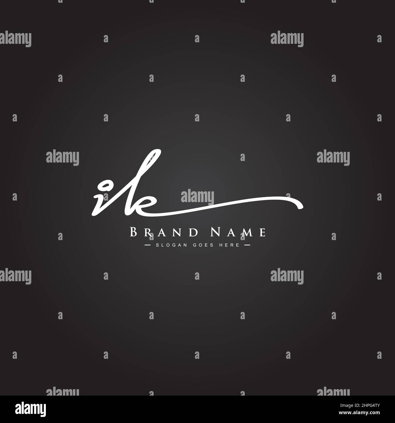 Initial Letter IK Logo - Handwritten Signature Logo - Vector Logo Template for Business Name Initials in Signature Style Stock Vector