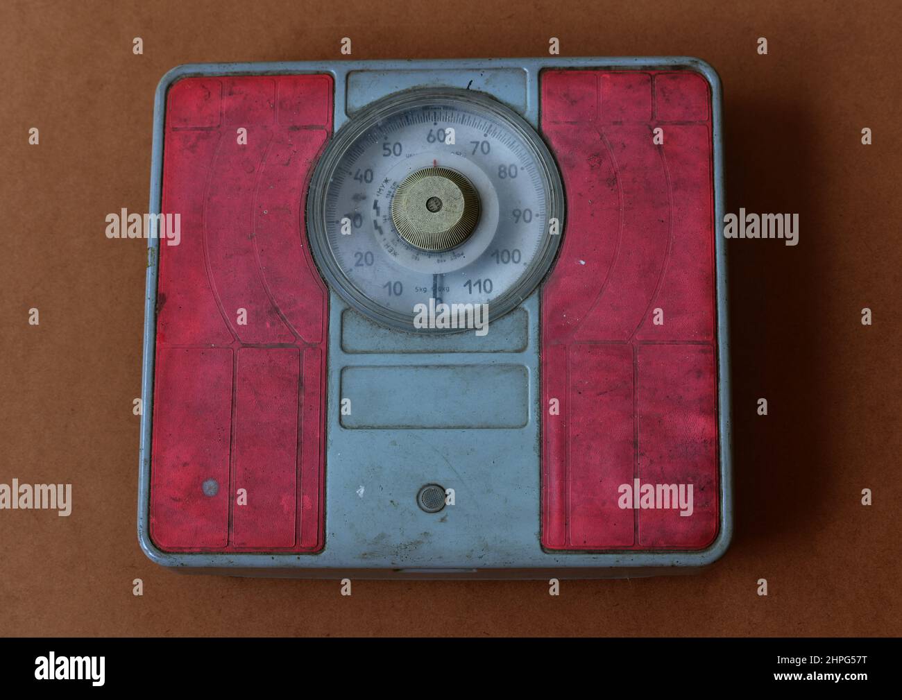 Very old Russian weighing scale Stock Photo