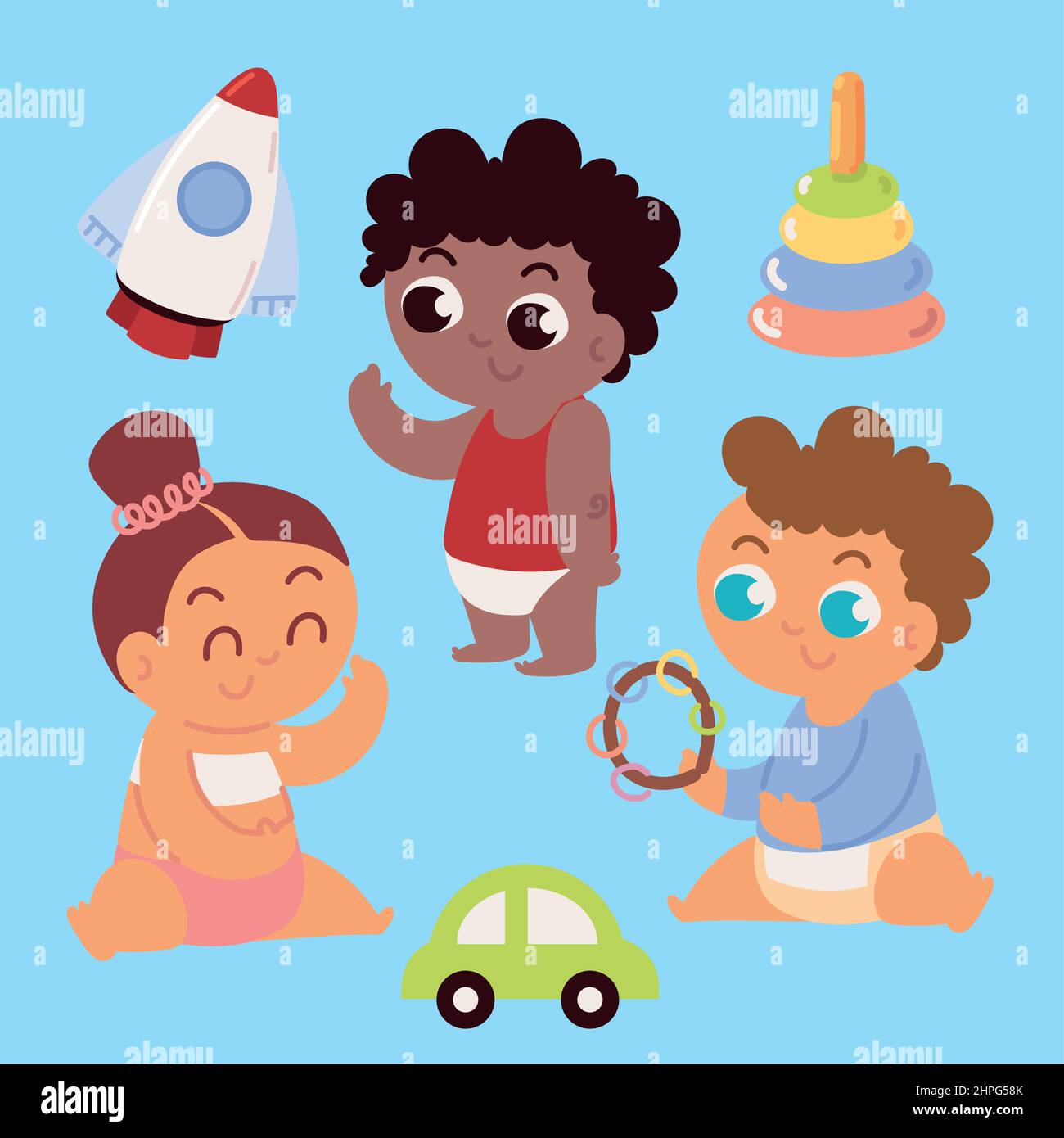 set of cute little kids Stock Vector Image & Art - Alamy