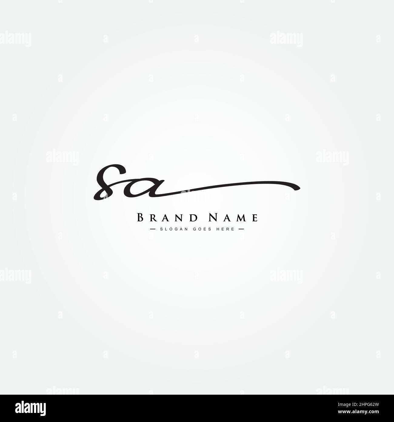 Initial Letter SA Logo Hand Drawn Signature Style Logo Vector Logo