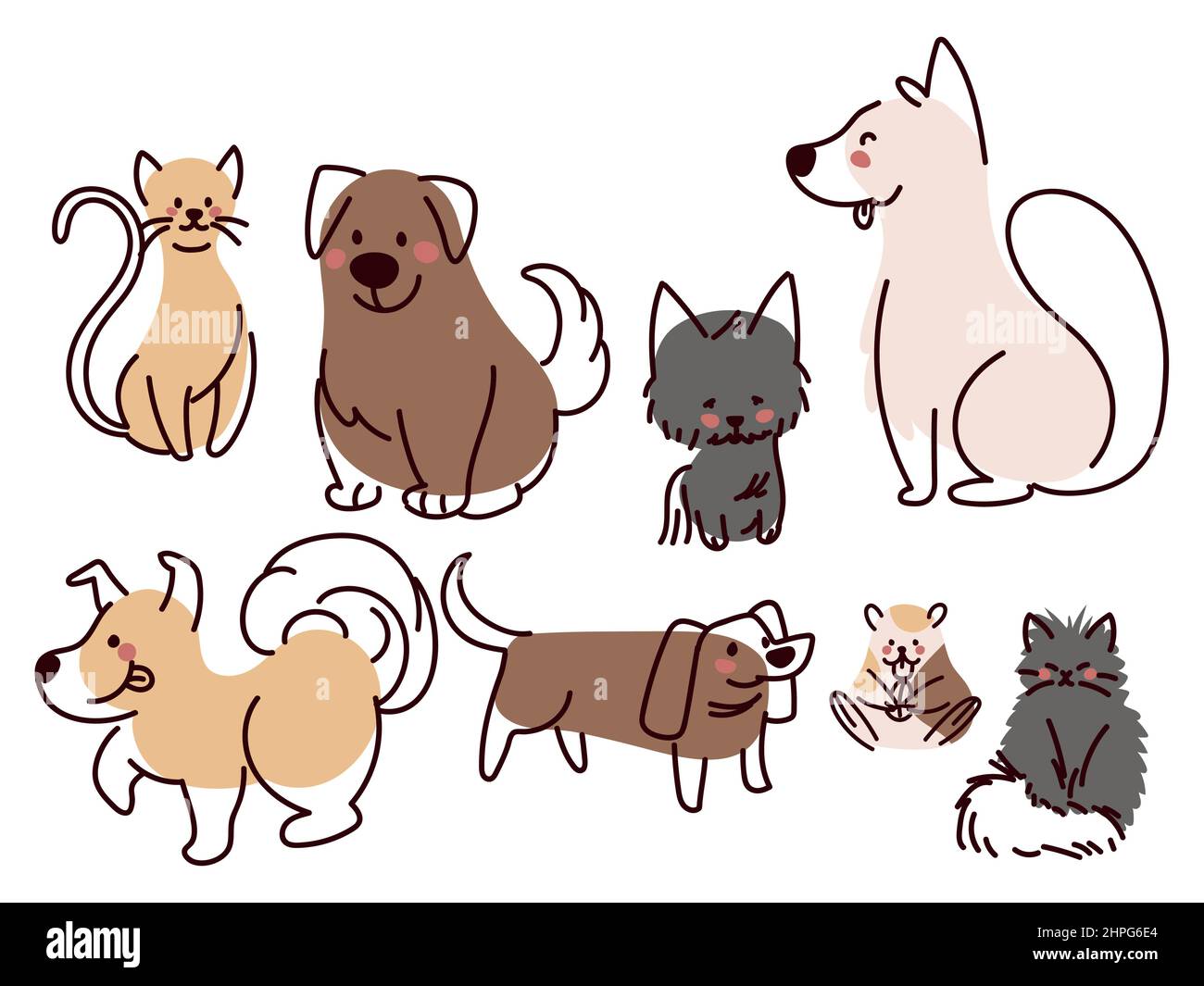 set of pets animals Stock Vector Image & Art - Alamy