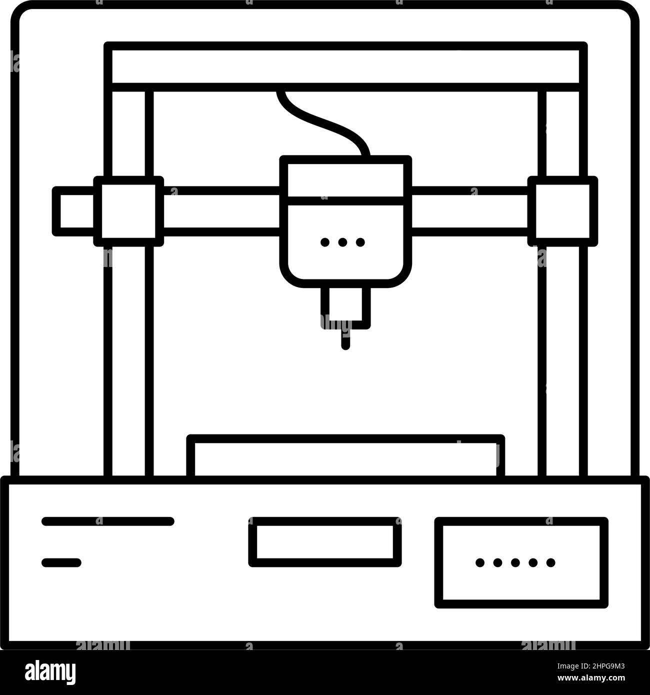 3d printer line icon vector illustration Stock Vector Image & Art - Alamy