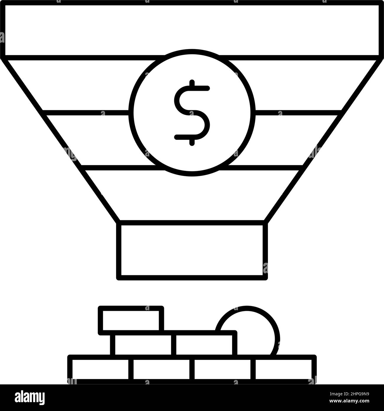 sales funnel line icon vector illustration Stock Vector Image & Art - Alamy