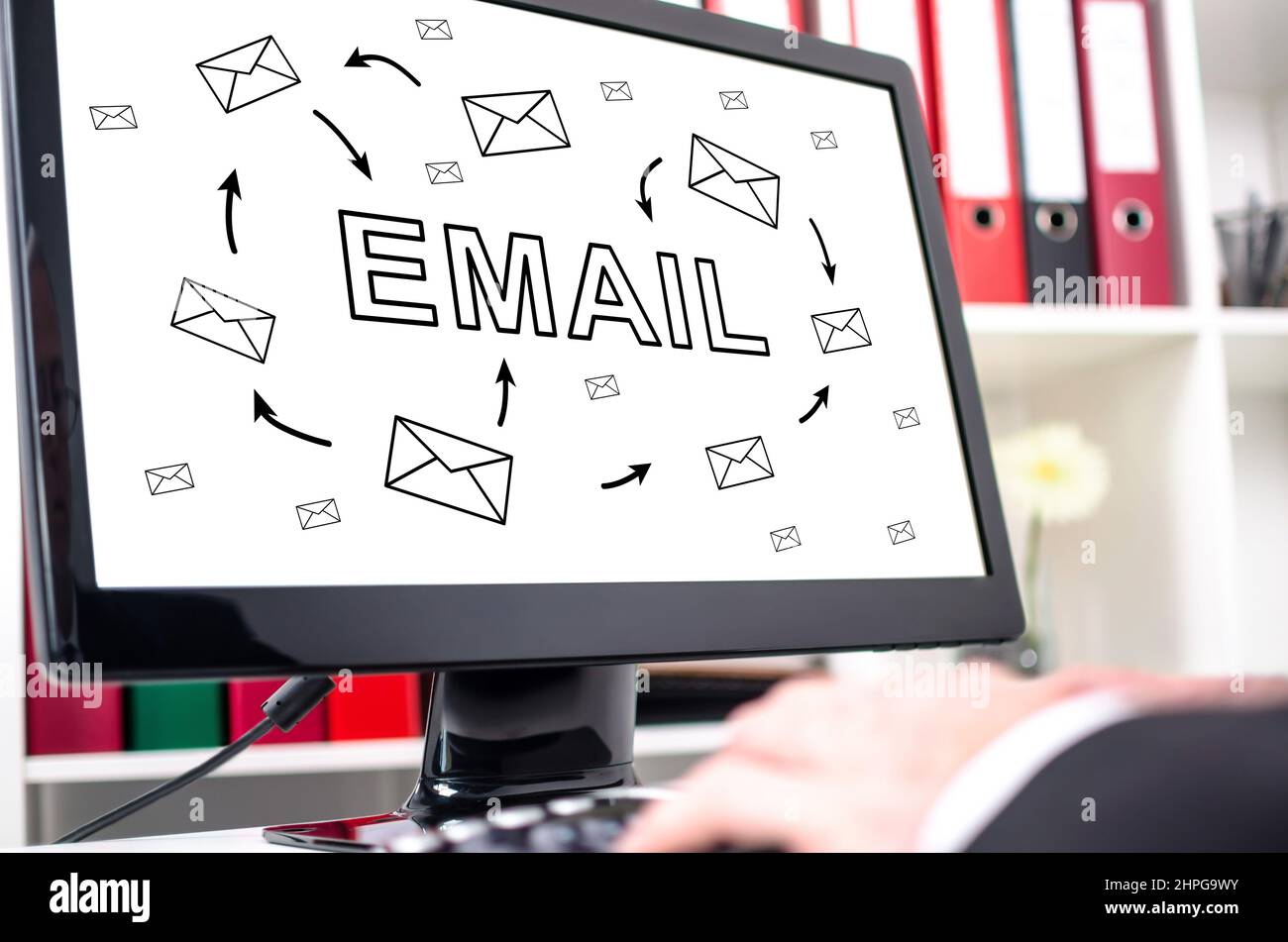 Email concept shown on a computer screen Stock Photo