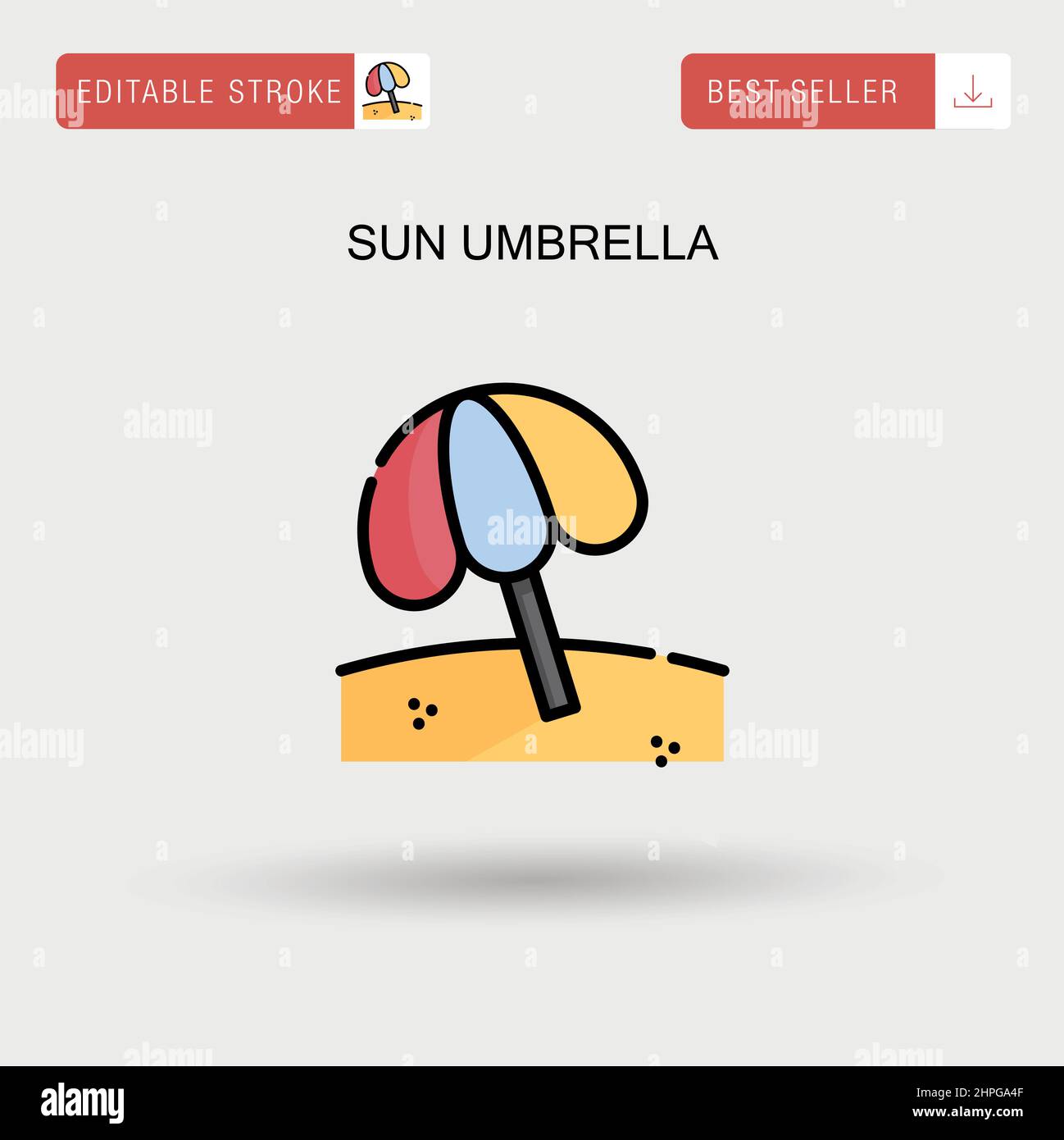 Sun umbrella Simple vector icon Stock Vector Image & Art - Alamy