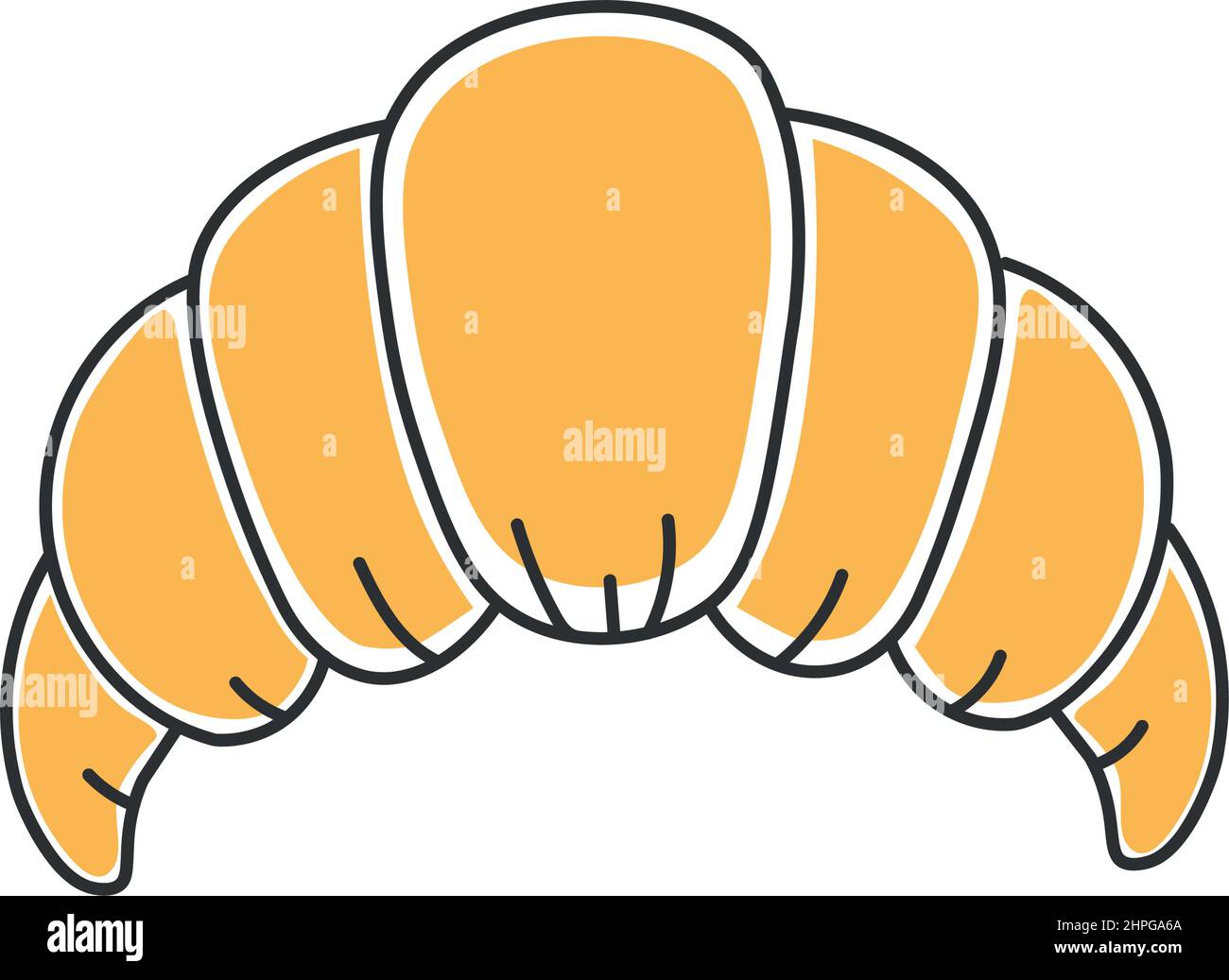 Stylish thin line croissant icon isolated on white background - Vector ...