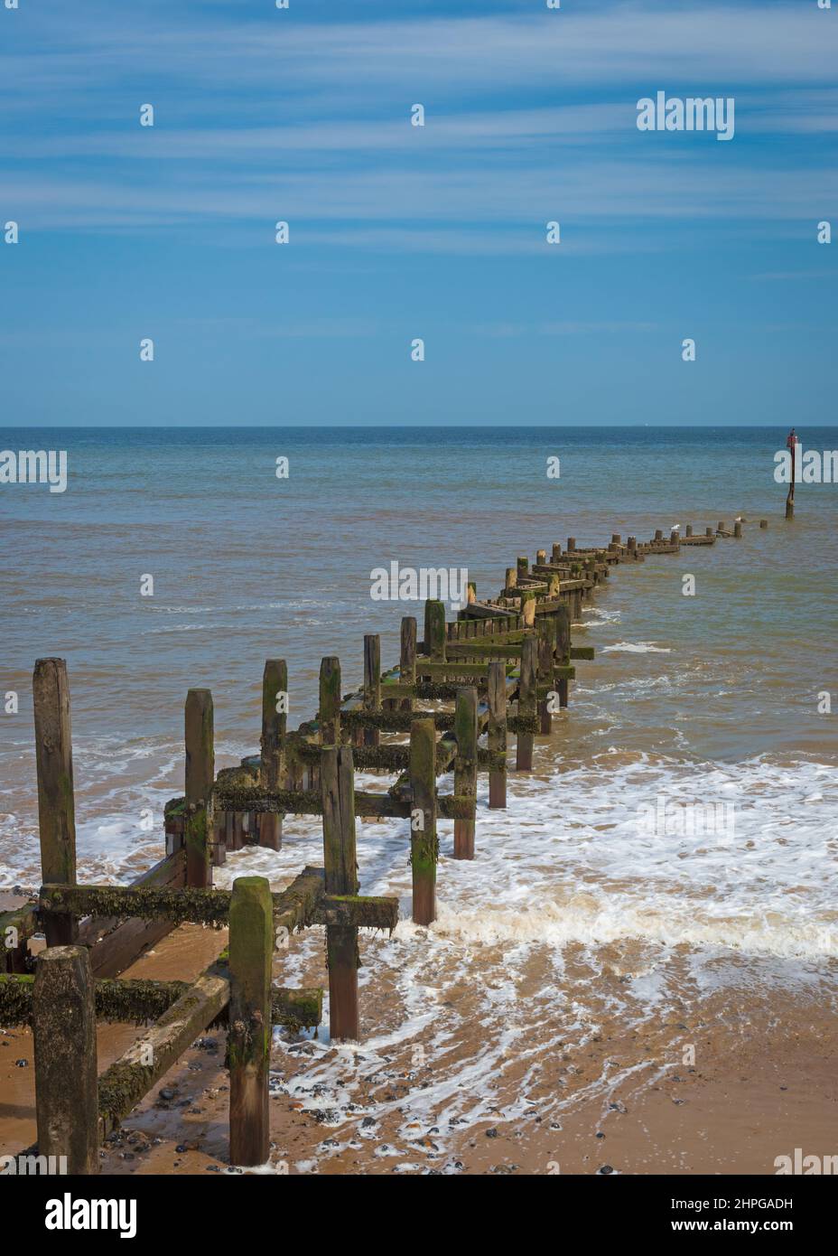 View out across the North Sea from the clifftop at Overstrand, Norfolk