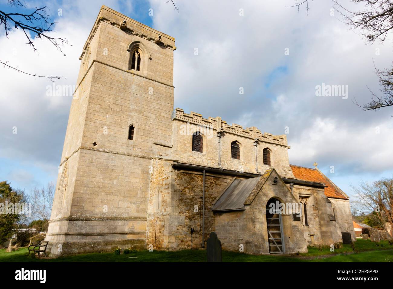 St Nicholas' Anglican Church. Main Street, Normanton-on-Cliffe, Lincolnshire, England Stock Photo