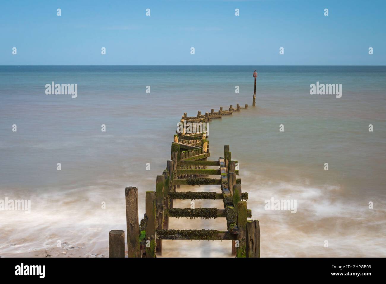 View out across the North Sea from the clifftop at Overstrand, Norfolk