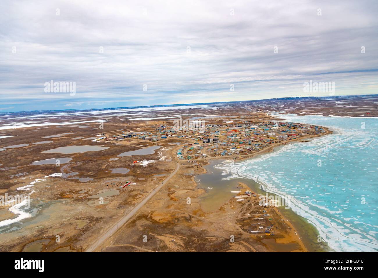 Cambridge Bay, aerial view in spring Stock Photo Alamy