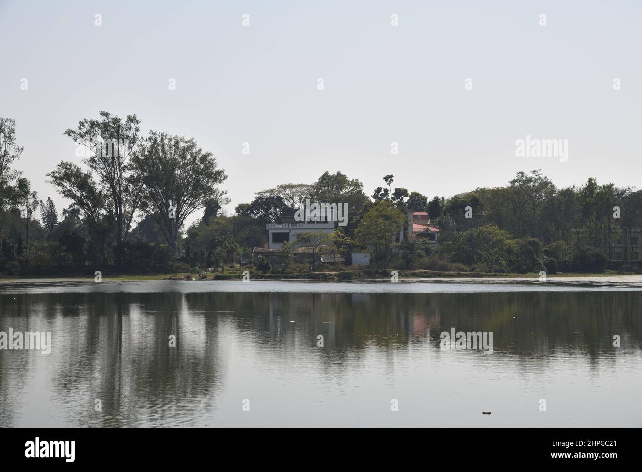 Lalbadth lake, Bolpur Santiniketan in the district of Birbhum, West Bengal, India. Stock Photo