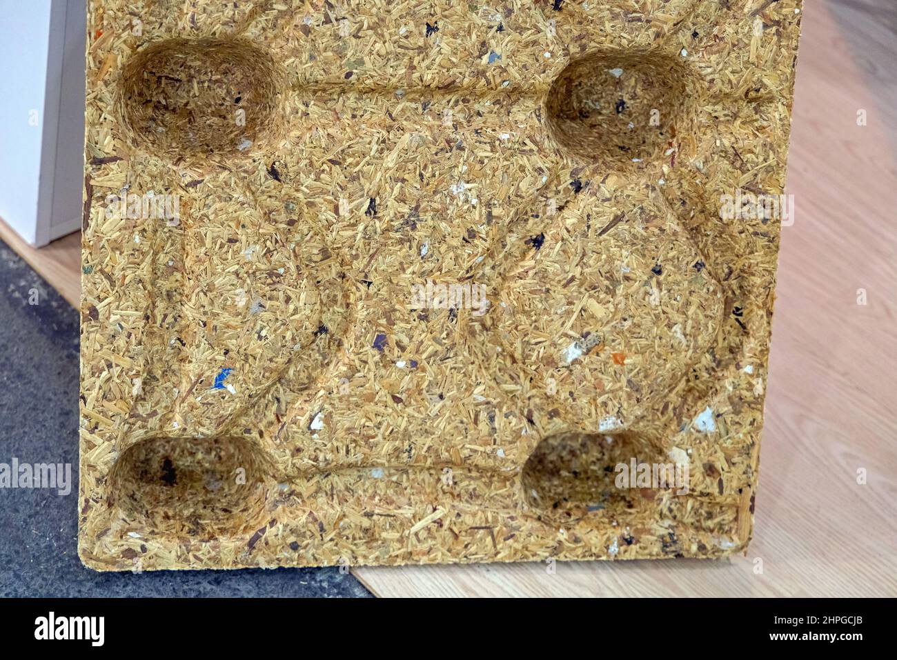 Pressed Wood Pallet From Recycled Material Production Manufacturing