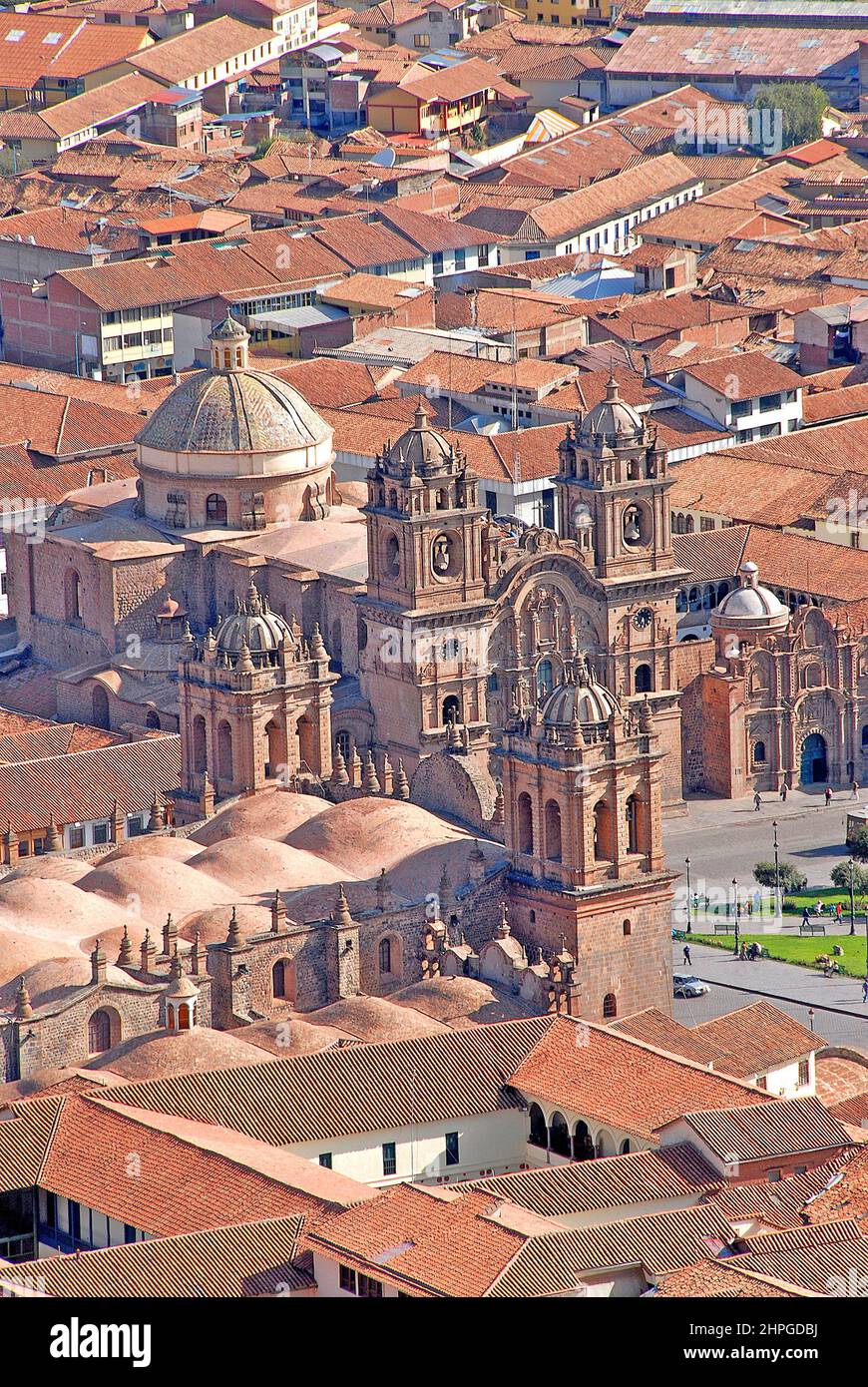 aerial view on Cuzco city, Peru Stock Photo