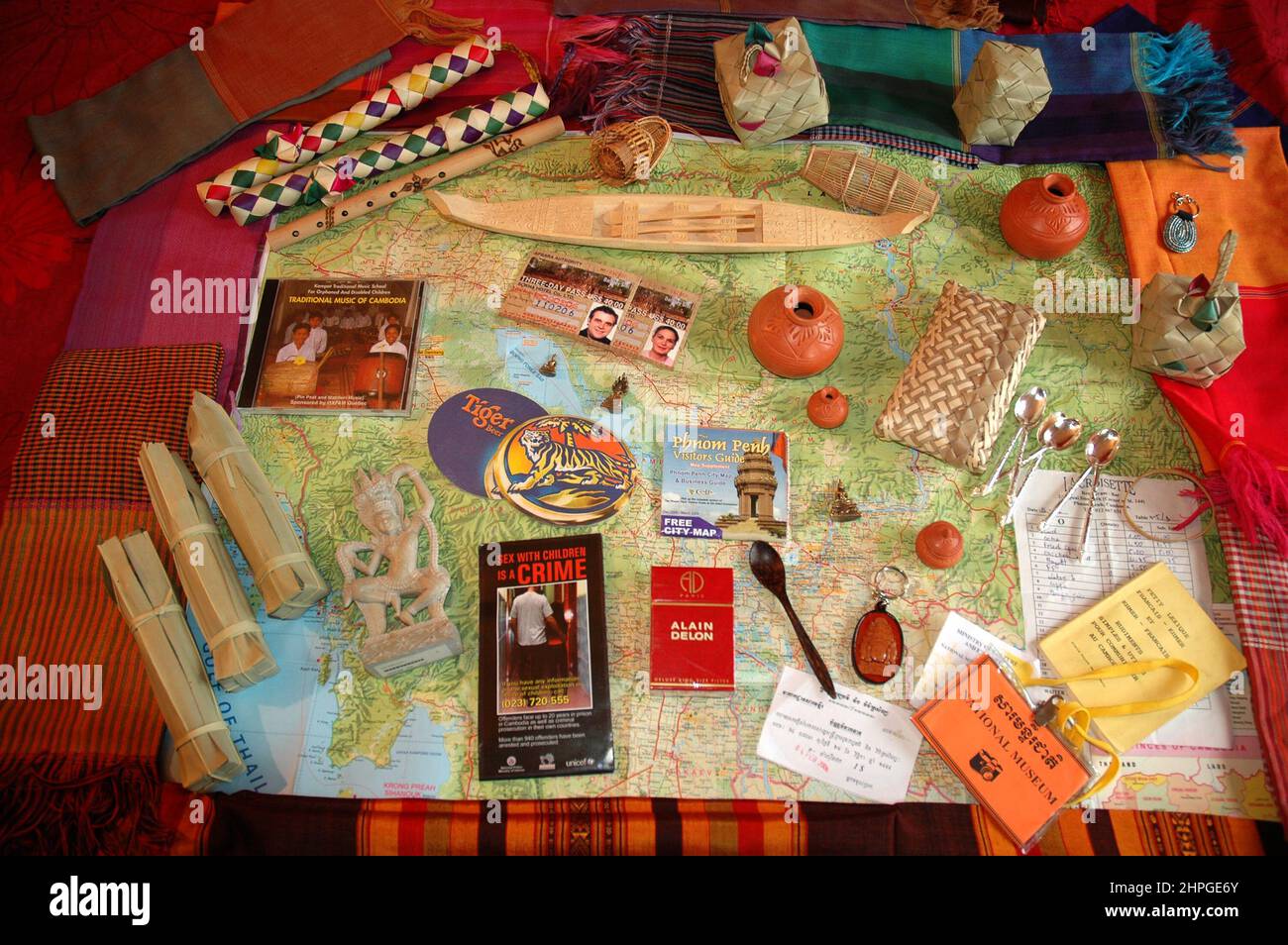 Souvenirs from cambodia, Phnom Penh, kingdom of Cambodia, Southeast ...