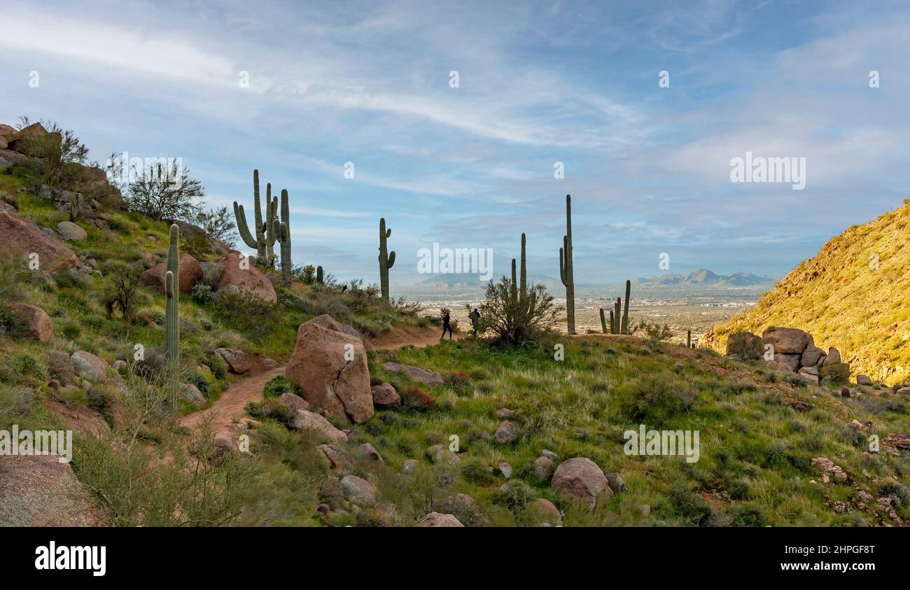 Pinnacle Peak Hiking Trail In North Scottsdale, Arizona Stock Photo