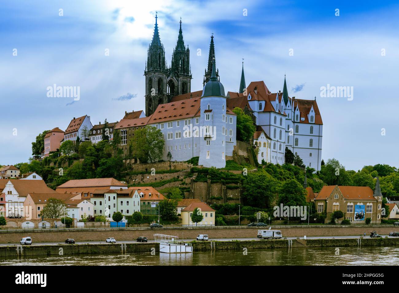 Die Albrechtsburg bei Meissen, eine der ältesten Burgen Deutschlands. Stock Photo