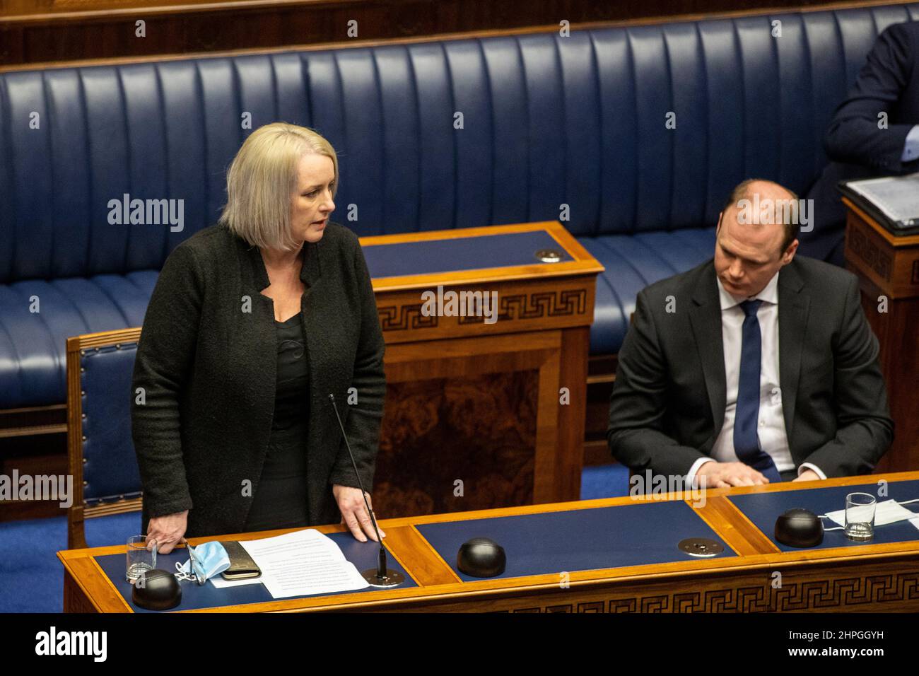 DUP MLAs Pam Cameron (left) and Gordon Lyons in the Northern Ireland ...