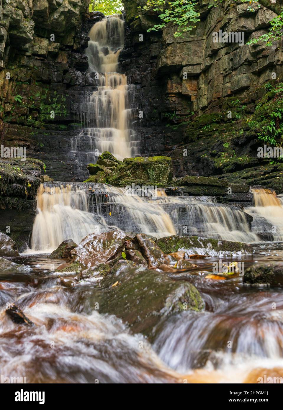 Mill Gill Force, an attractive waterfall near Askrigg, Wensleydale in the Yorkshire Dales National Park Stock Photo
