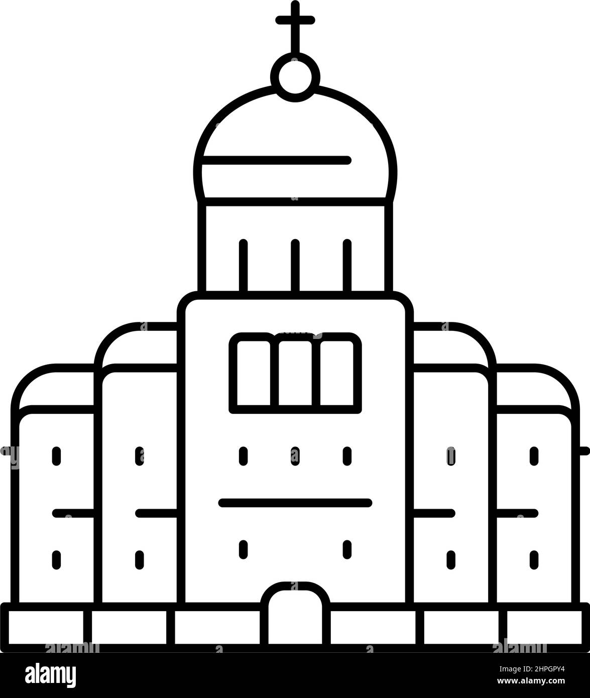 church or monastery christianity building line icon vector illustration ...