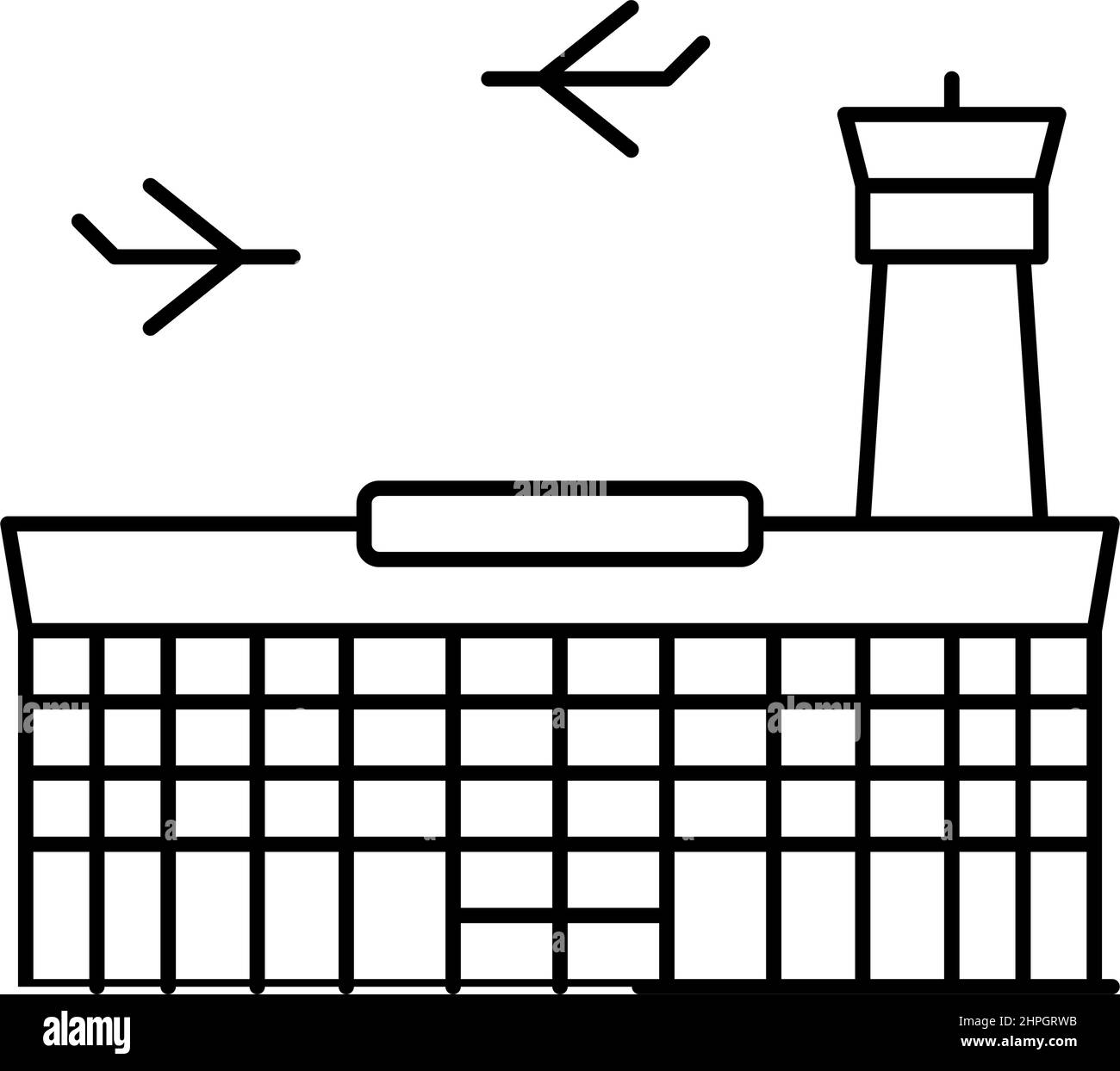 airport building line icon vector illustration Stock Vector Image & Art ...