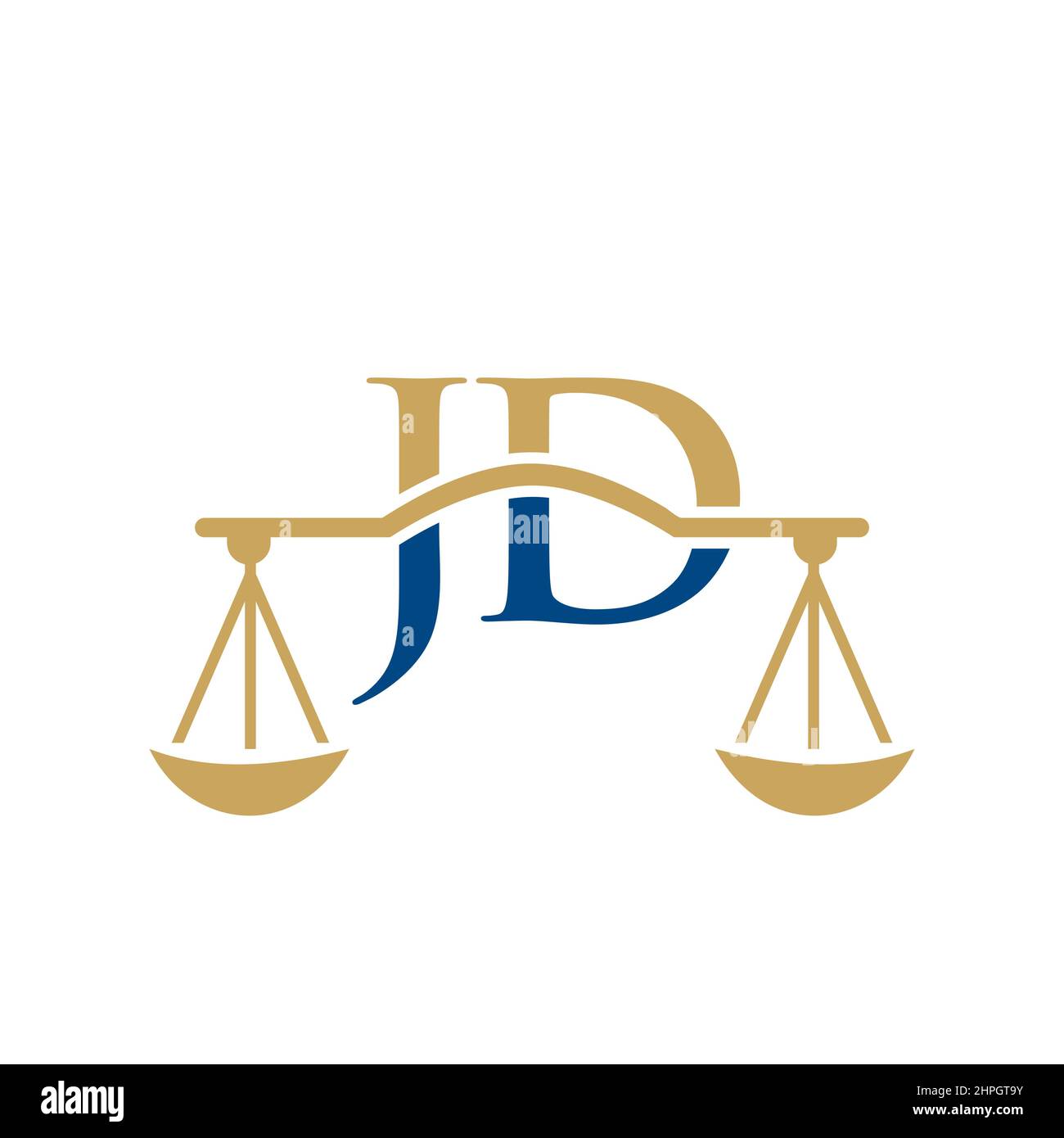 Law Firm Letter JD Logo Design. Lawyer, Law Attorney Lawyer Service, Law Office, Scale. Law Firm Logo On Letter JD Vector Sign Stock Vector