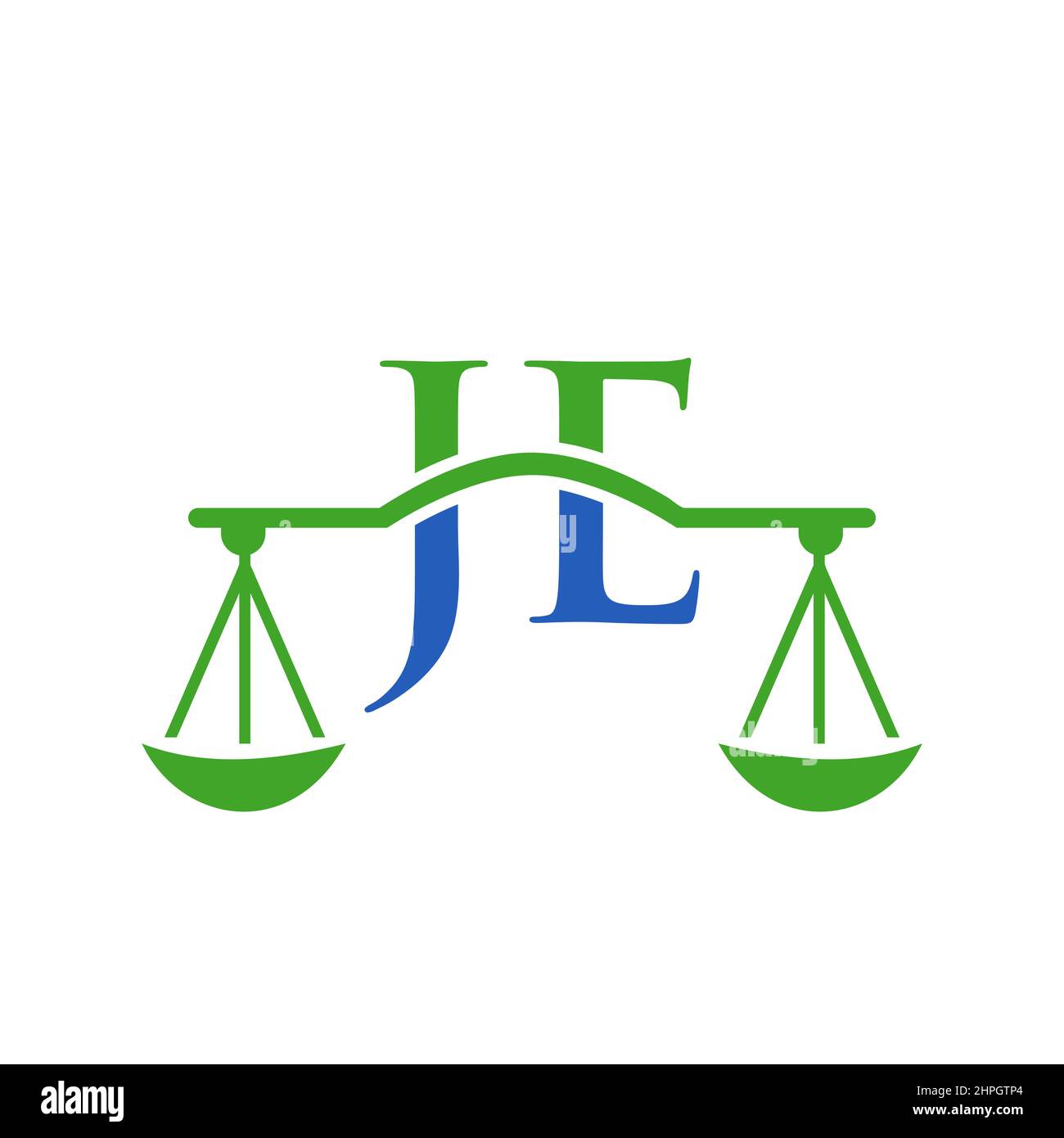 Law Firm Letter JE Logo Design. Lawyer, Law Attorney Lawyer Service, Law Office, Scale. Law Firm Logo On Letter JE Vector Sign Stock Vector