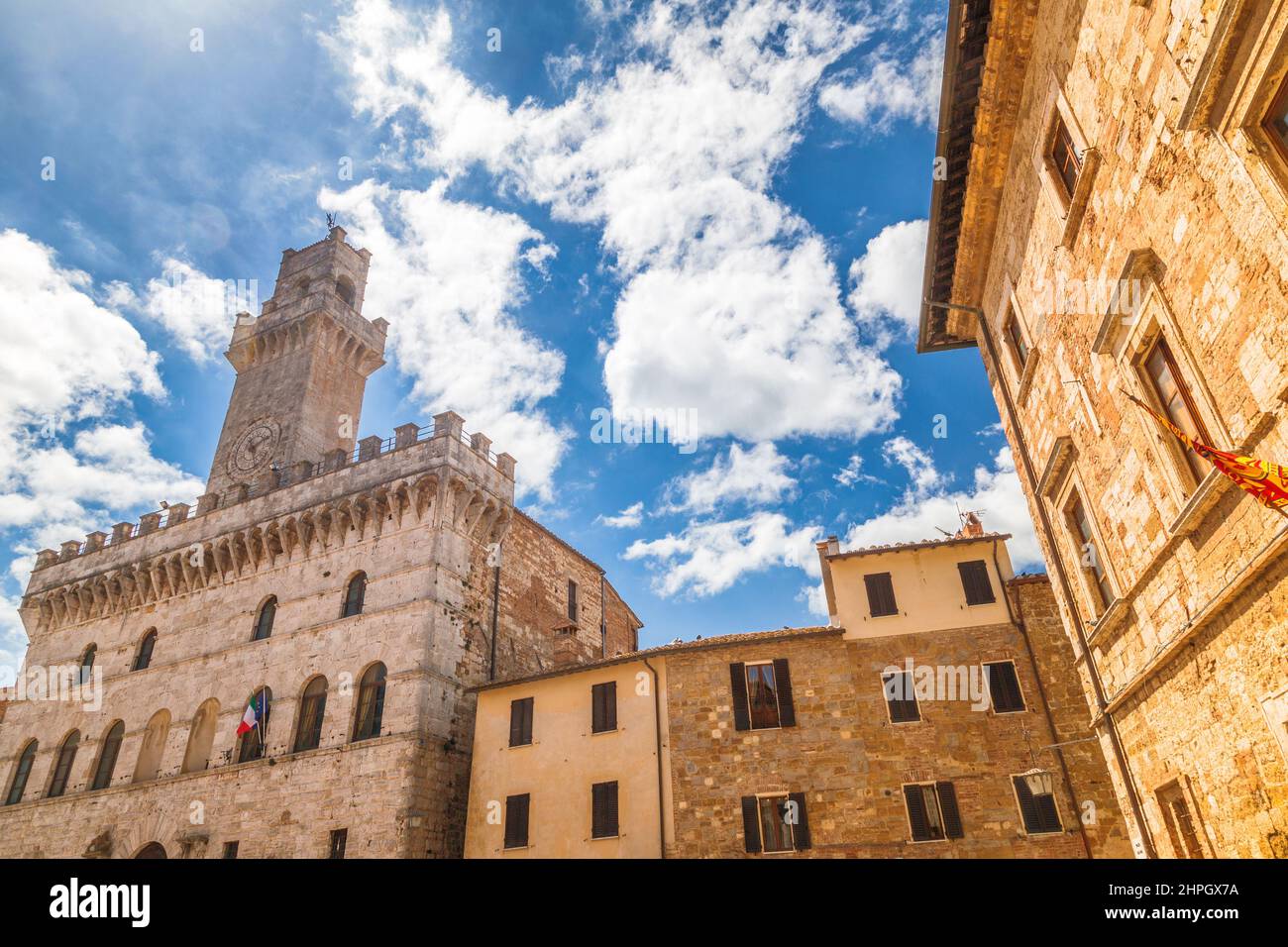 Piazza Grande, a main square in Montepulciano, a town in the province ...
