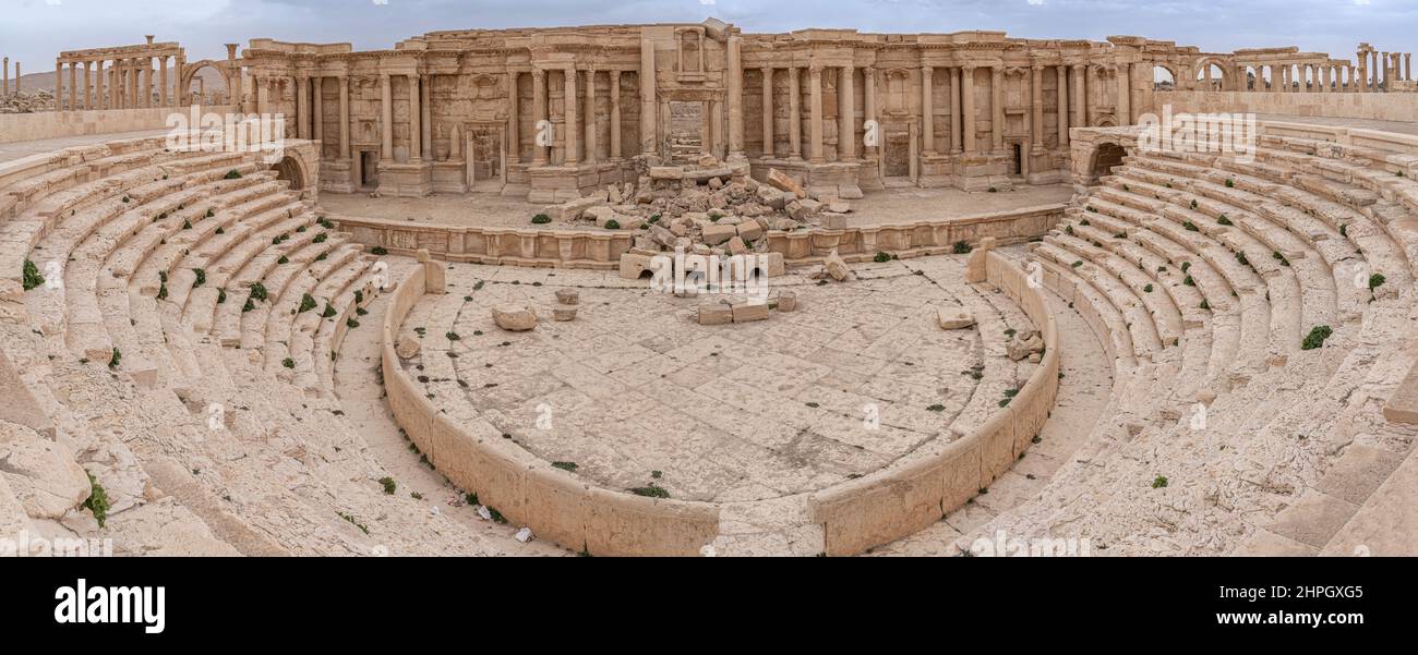 The antique Theatre of Palmyra, Syria Stock Photo
