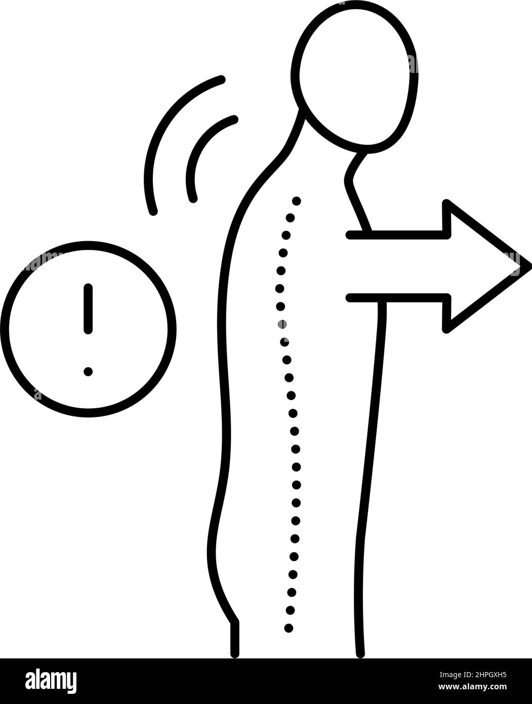 slouch scoliosis line icon vector illustration Stock Vector Image & Art ...