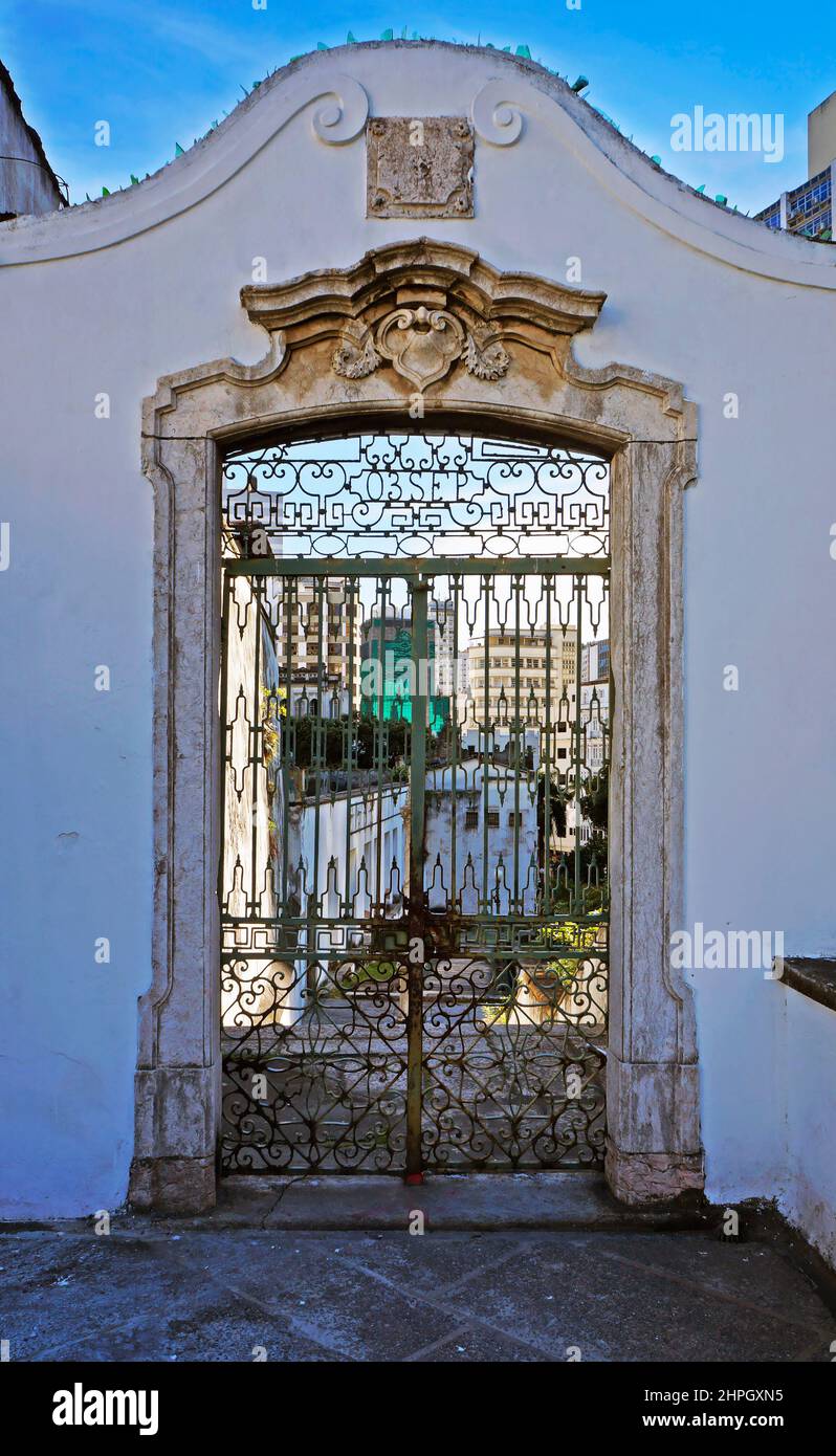 Old iron gate in the convent, Rio Stock Photo - Alamy