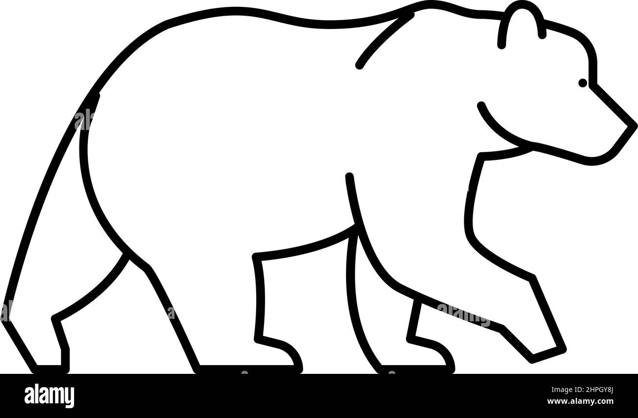 bear animal in zoo line icon vector illustration Stock Vector