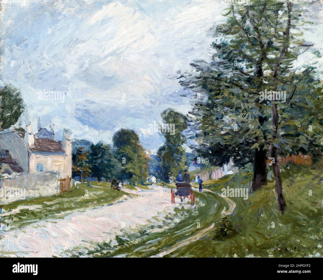A Turn in the Road by Alfred Sisley (1839-1899), oil on canvas, 1873 Stock Photo