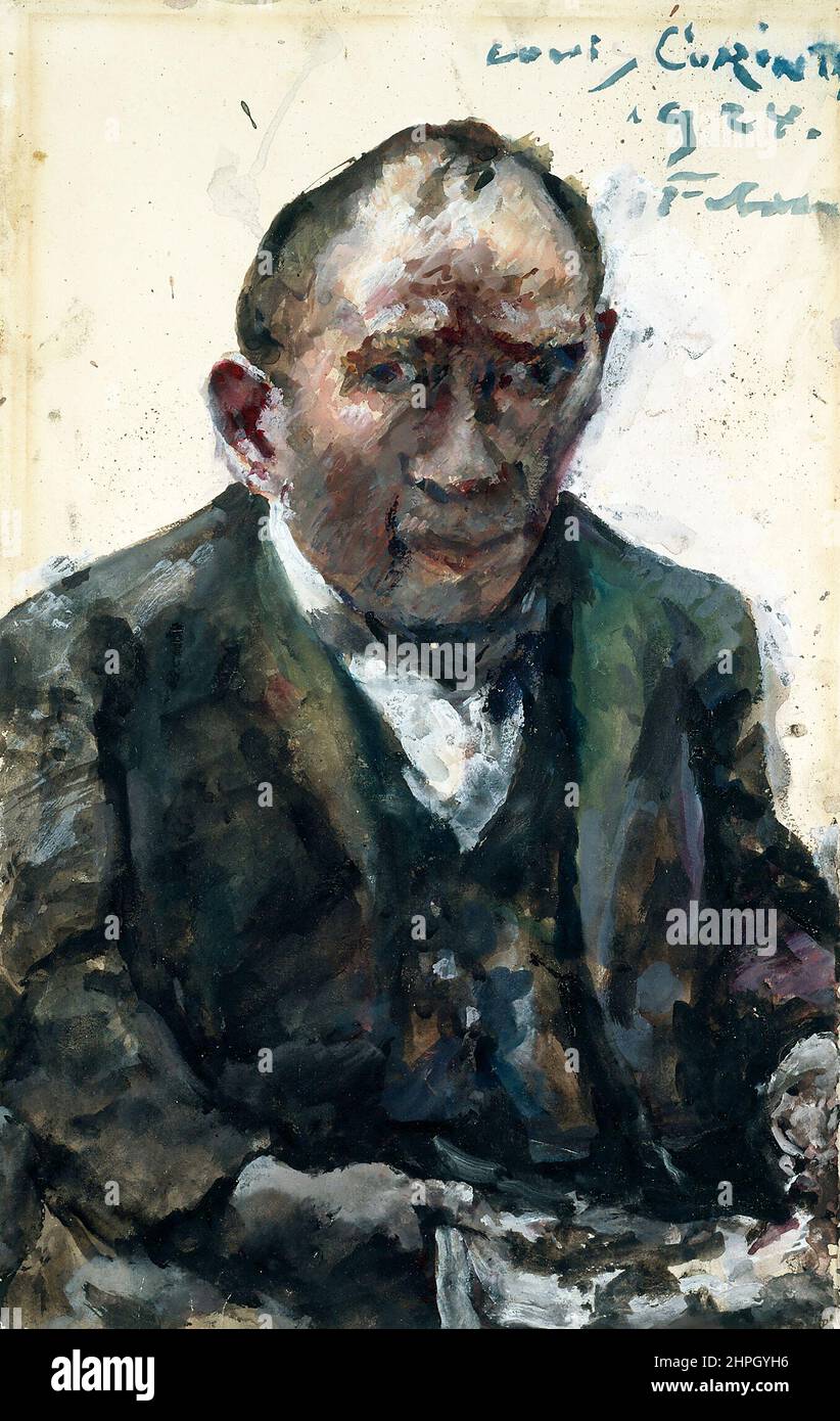 Self-Portrait by Lovis Corinth (1858-1925), gouache, with possible additions in oil, on heavy ivory wove paper, 1924 Stock Photo
