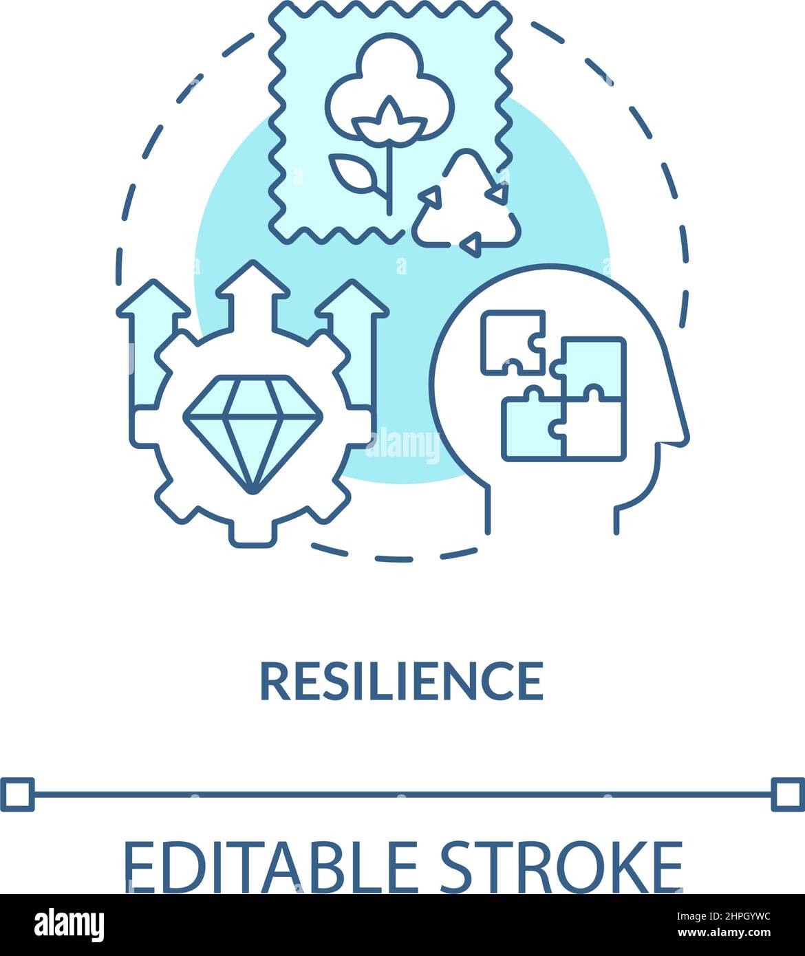 Resilience turquoise concept icon Stock Vector