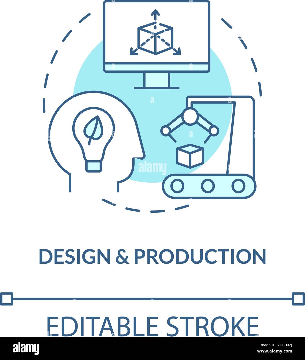 Design and production turquoise concept icon Stock Vector Image & Art ...