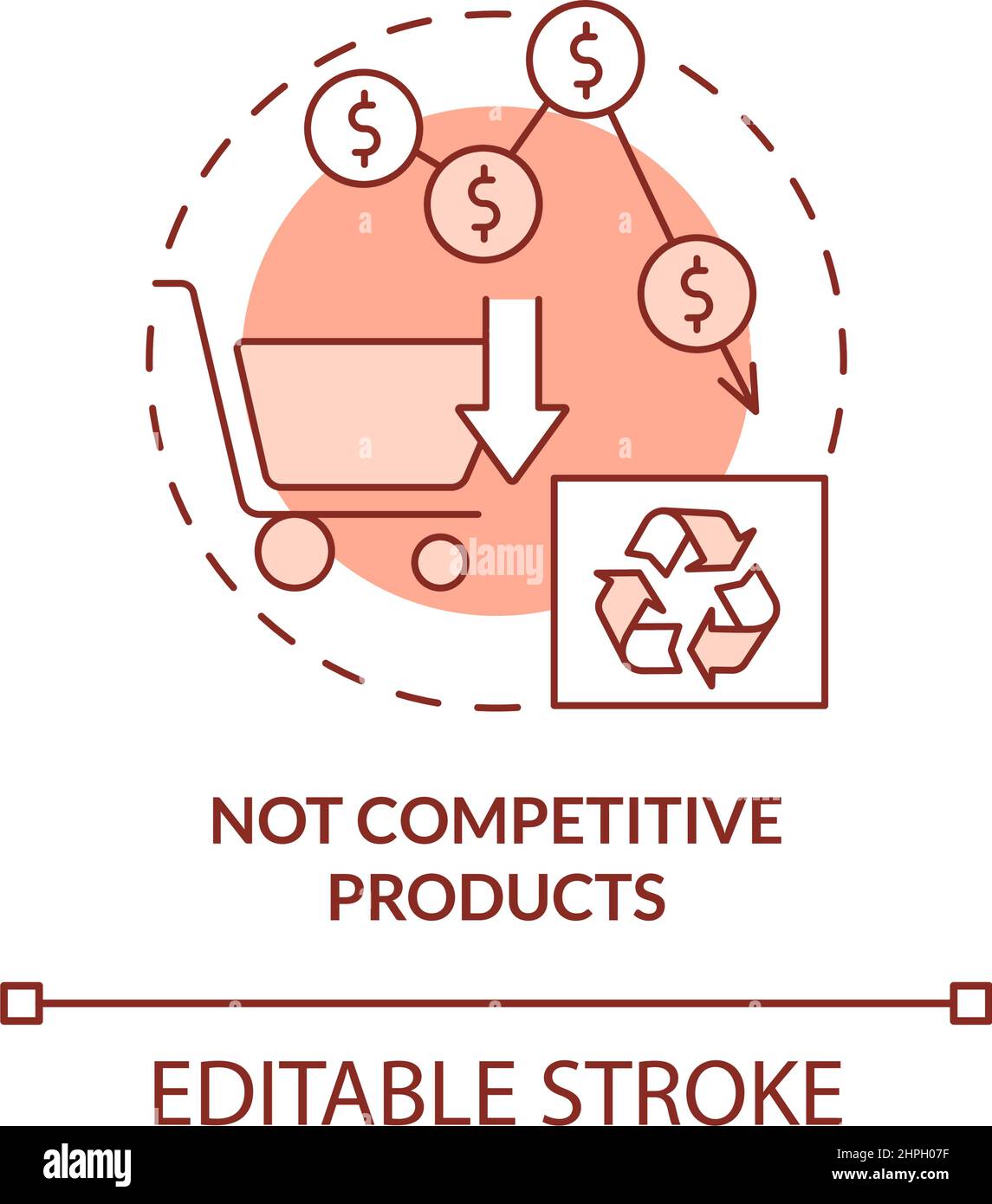 Not competitive products terracotta concept icon Stock Vector Image ...