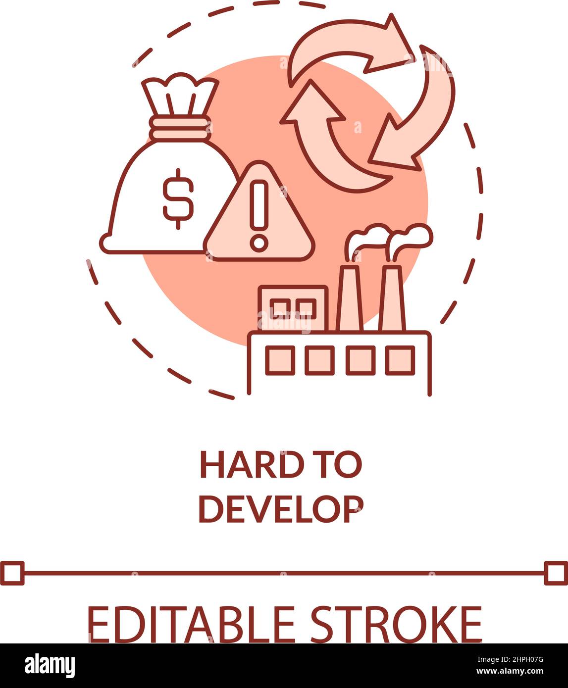 Hard to develop terracotta concept icon Stock Vector Image & Art - Alamy