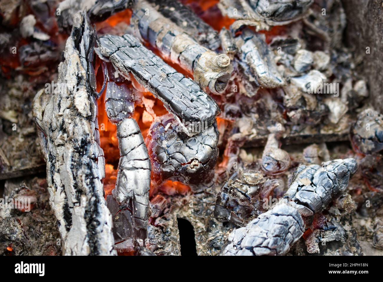 Burning coals in a fire with flames Stock Photo Alamy