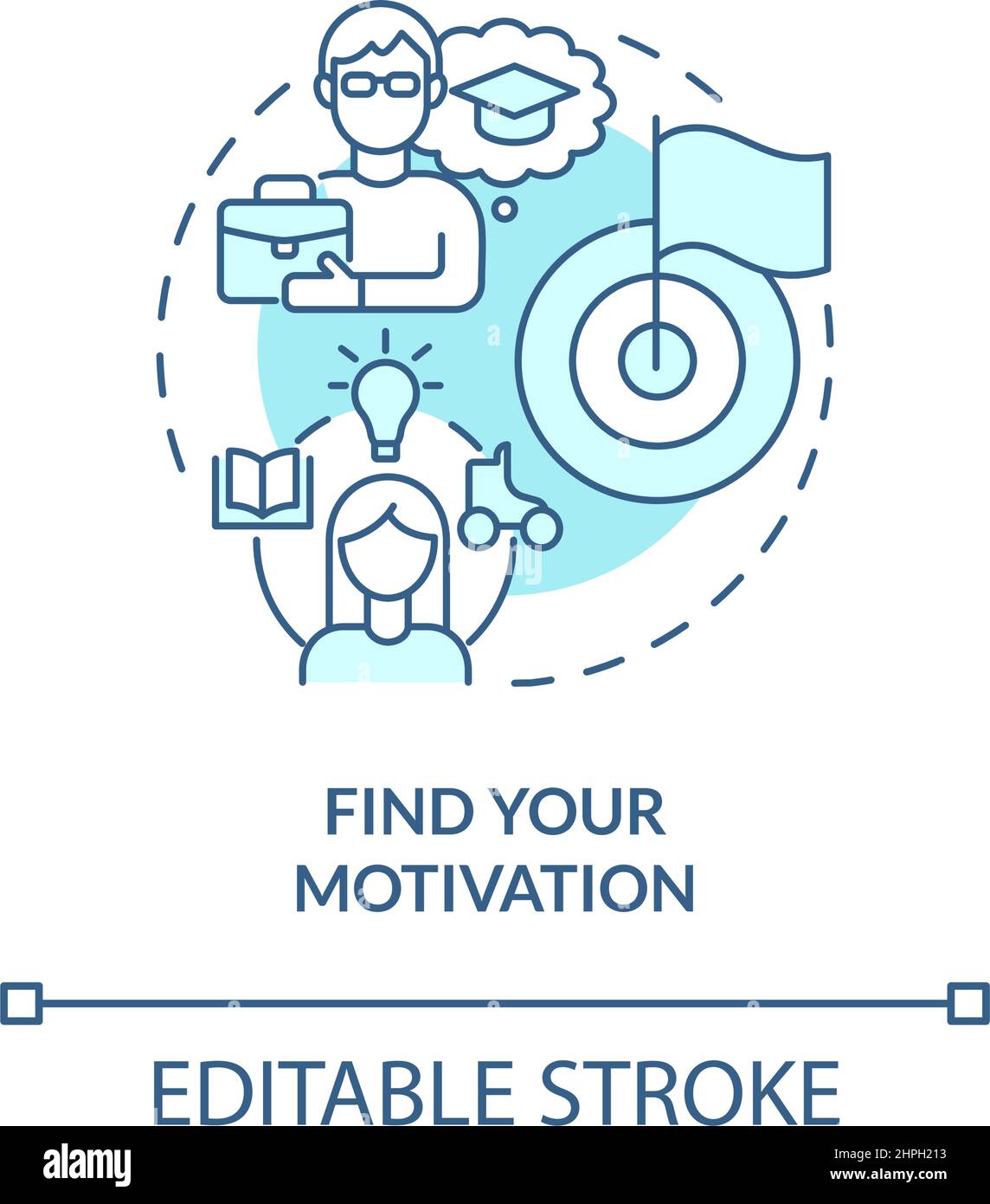 Find your motivation turquoise concept icon Stock Vector